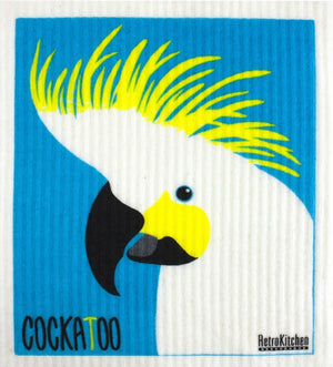 Retro Kitchen Sponge Cloth - Cockatoo